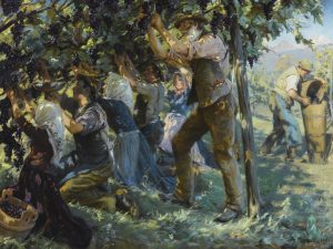 Painting by Peder Severin Krøyer - Wine Harvest in the Tyrol [1901